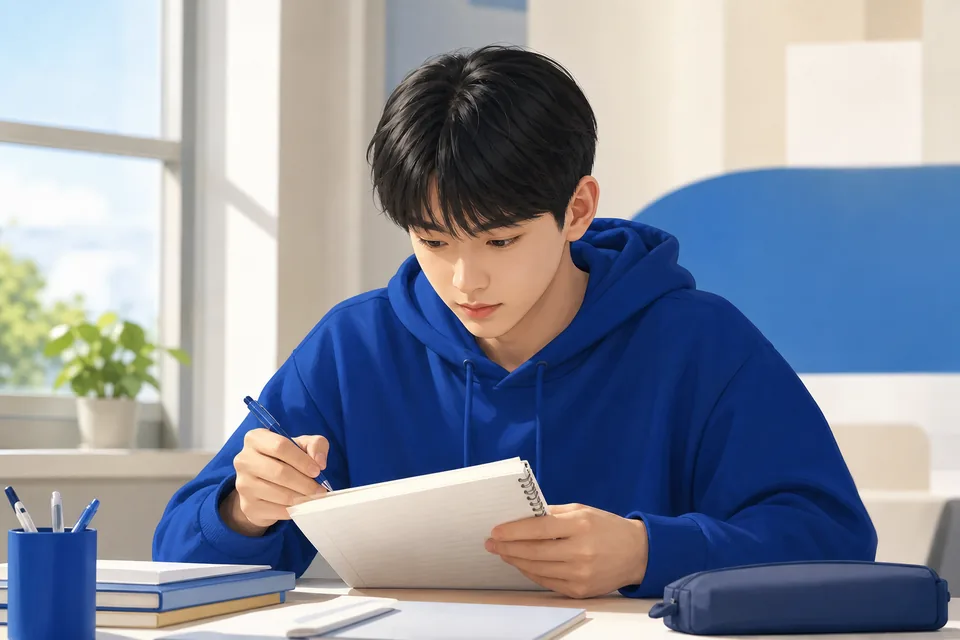 지사면 초2 수학 공부 장면 — 풀이 과정 기록과 오답 분류